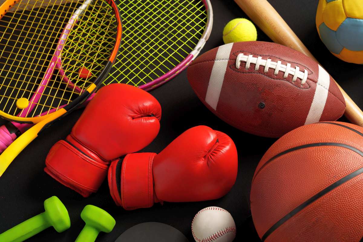 various sports equipment on black background studi 2025 02 24 18 13 39 utc